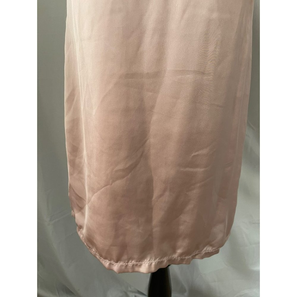 Go International Champagne Satin Ruffle Down Sleeveless Midi Dress - Picture 5 of 11